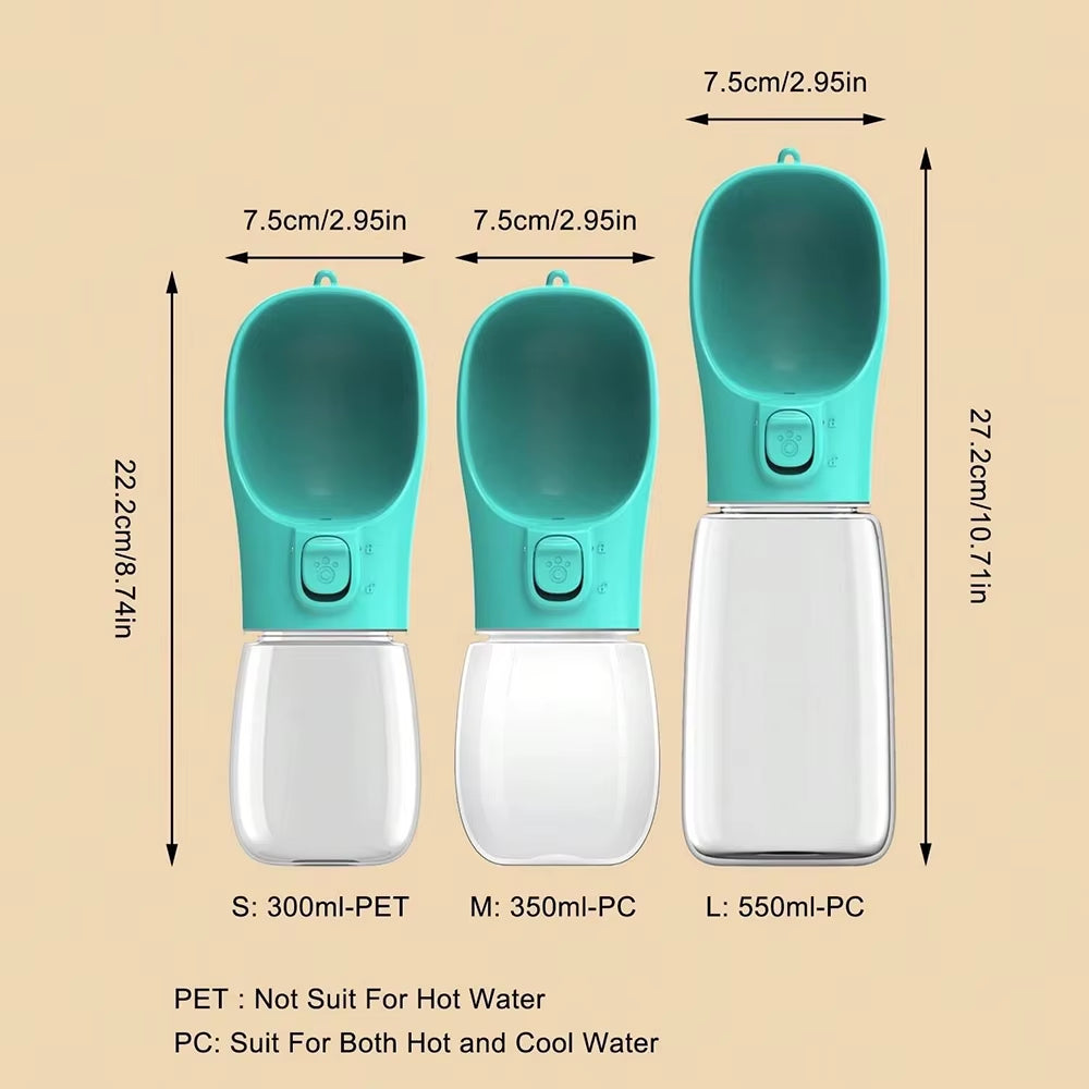 Portable Dog Water Bottle - Leakproof & Easy to Carry for Walks & Hiking | Small to Large Dogs